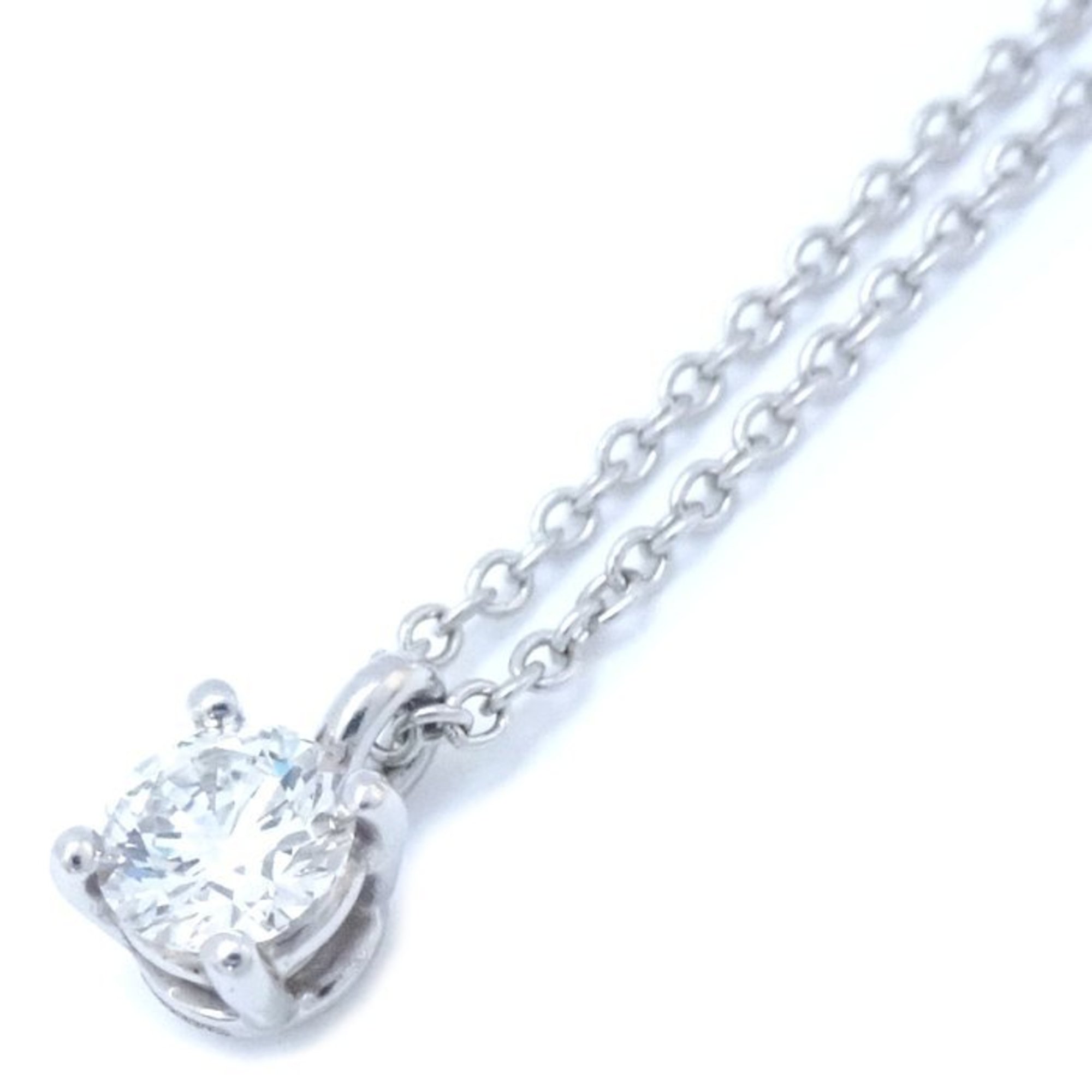 TIFFANY&Co. Tiffany Solitaire Necklace, Single Diamond, 0.23ct, H.VVS2.3Excellent, Pt950 Platinum, 292544