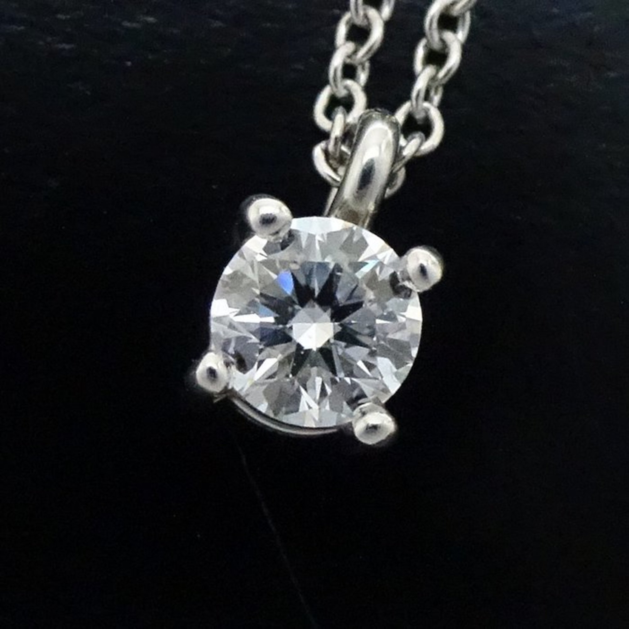 TIFFANY&Co. Tiffany Solitaire Necklace, Single Diamond, 0.23ct, H.VVS2.3Excellent, Pt950 Platinum, 292544