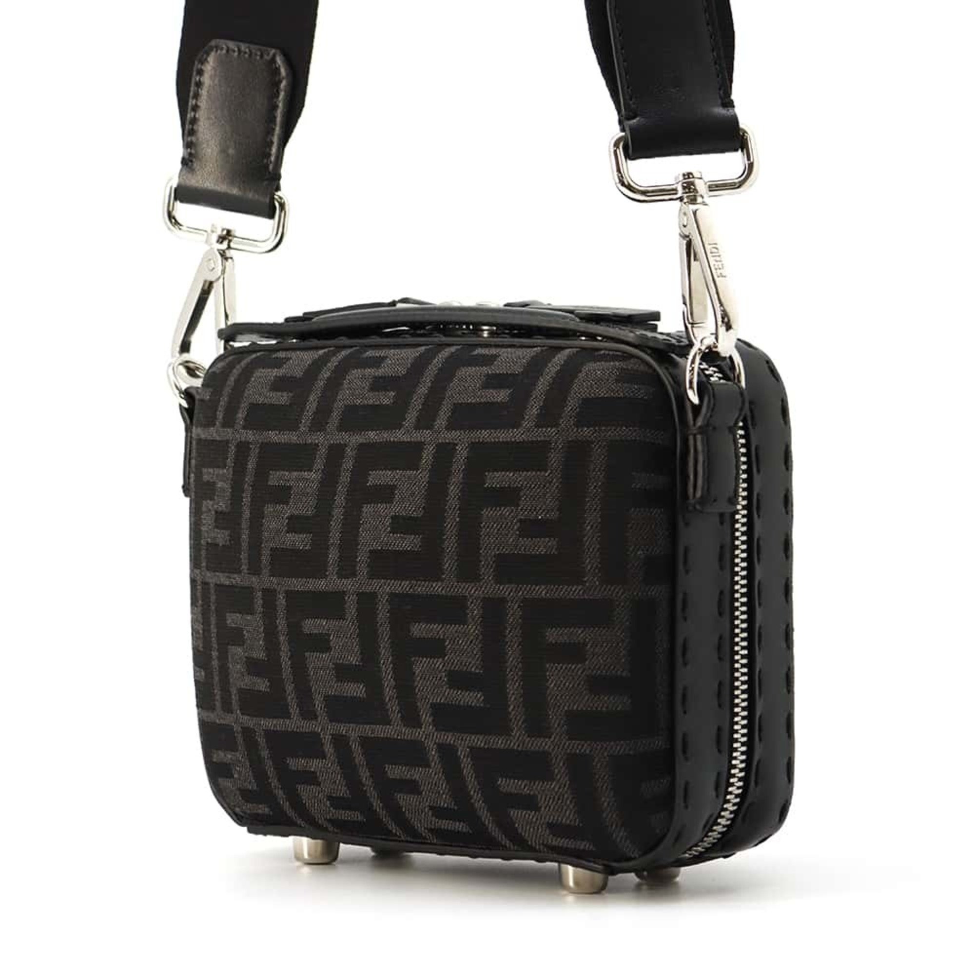 Fendi Handbag Zucca Canvas 7VA552 FENDI 2way Shoulder Bag Black