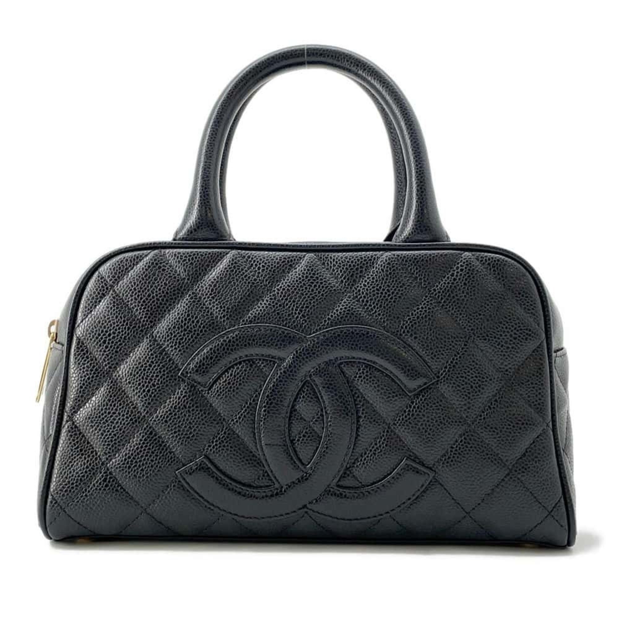 Chanel handbag, matelasse, coco mark, caviar skin, A20996, CHANEL bag, Boston, black