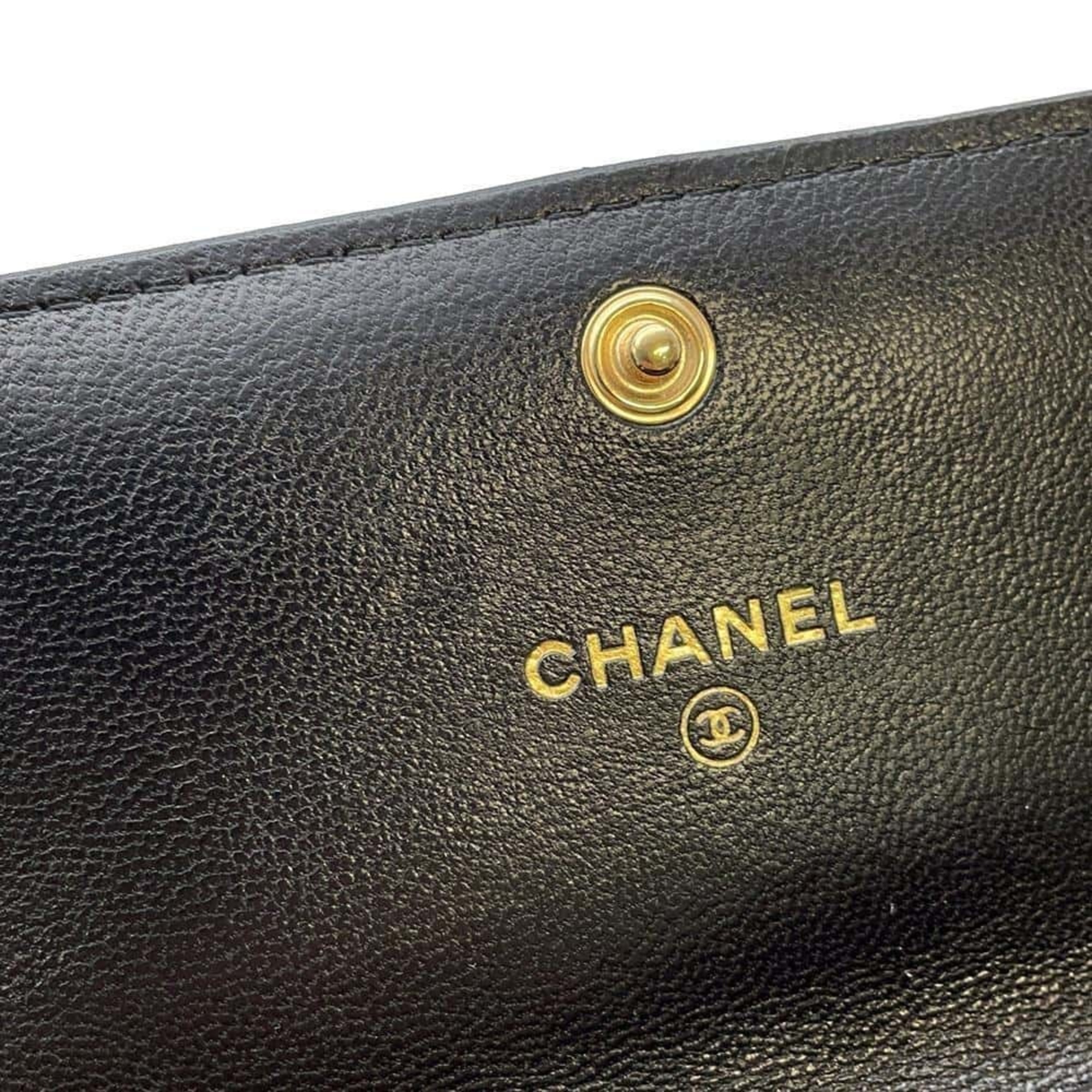 Chanel Chain Wallet 19 Flap Matelasse Lambskin AP2409 CHANEL Black