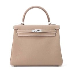 Hermes handbag Kelly 25, in-stitched, Etoupe, Togo, U-stamped, 2-way shoulder bag