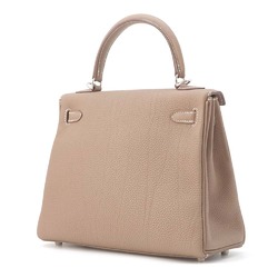 Hermes handbag Kelly 25, in-stitched, Etoupe, Togo, U-stamped, 2-way shoulder bag