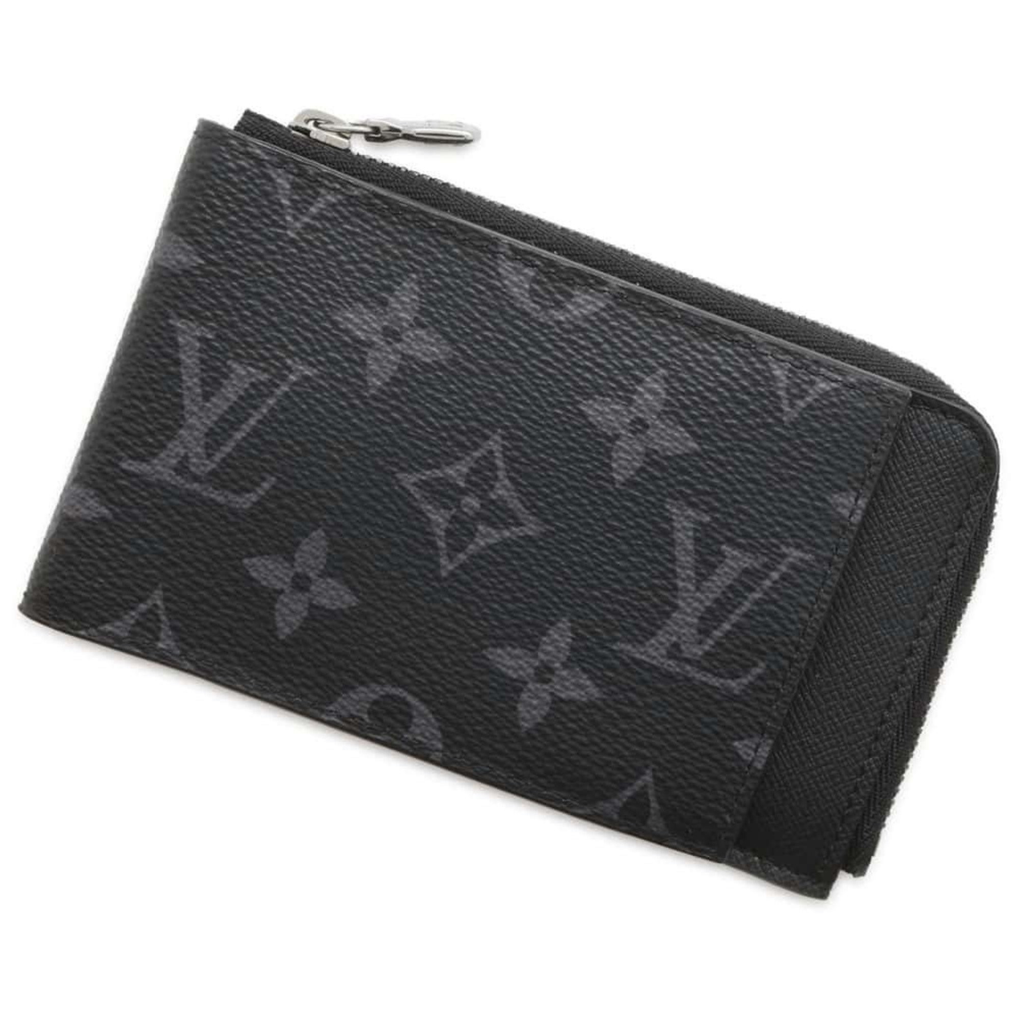 Louis Vuitton Bi-fold Wallet Monogram Eclipse Taiga Hybrid M81568 Black