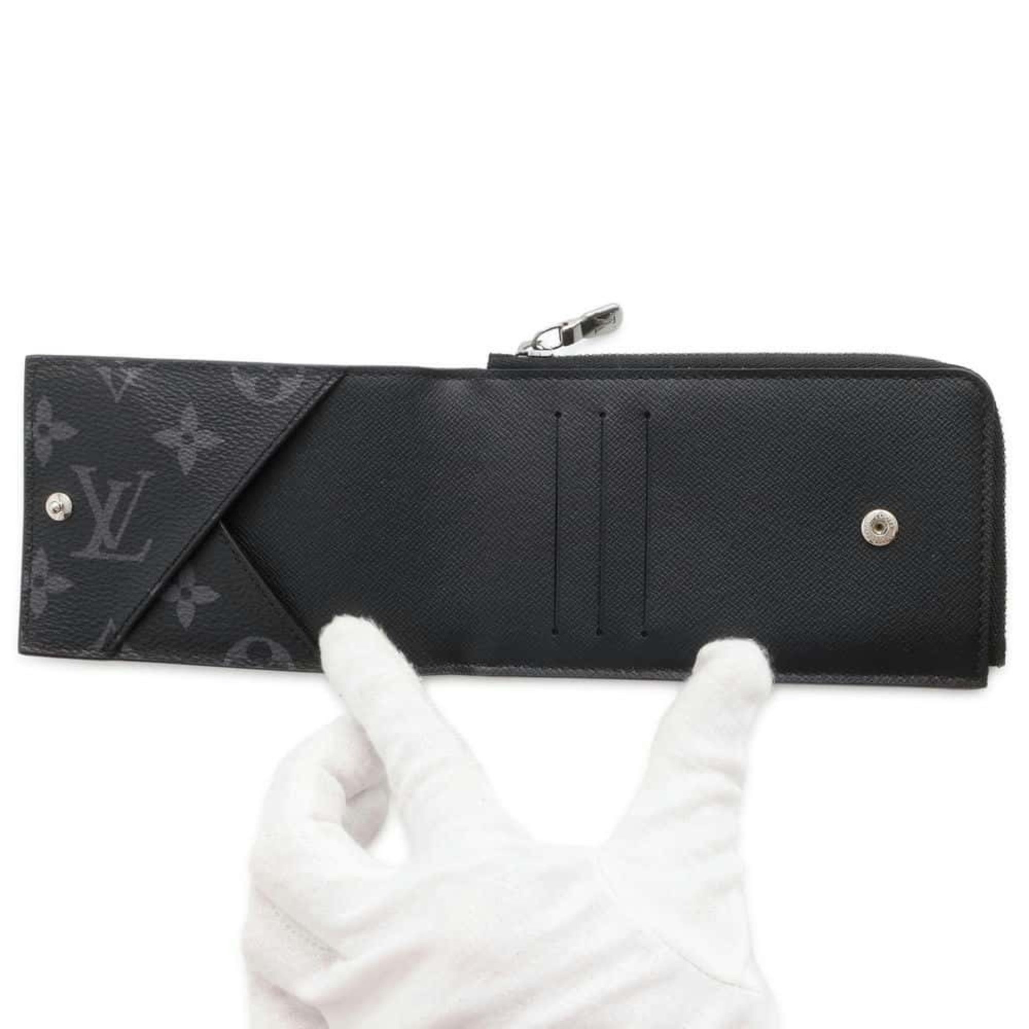 Louis Vuitton Bi-fold Wallet Monogram Eclipse Taiga Hybrid M81568 Black