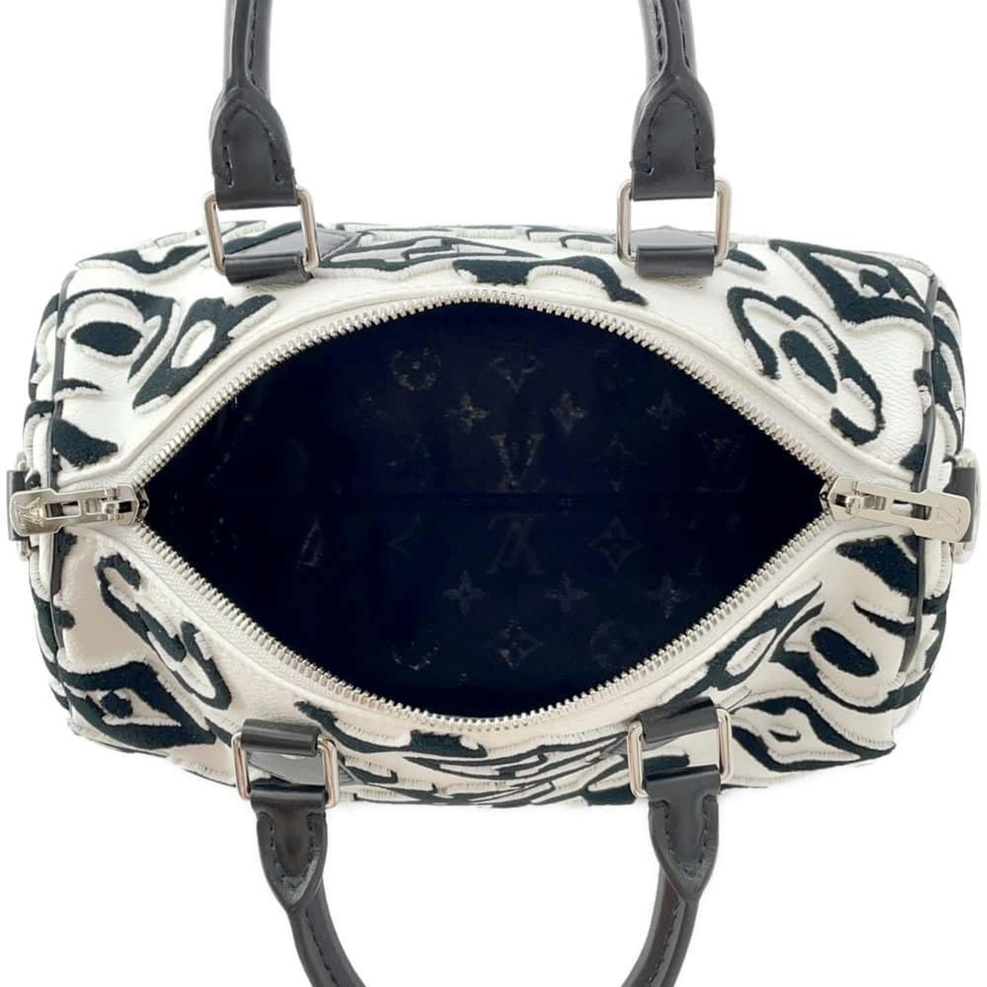 Louis Vuitton Handbag Monogram Urs Fischer Collaboration Speedy Bandouliere 25 M45563 2way Black White