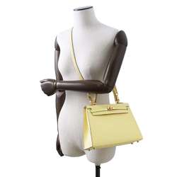 Hermes handbag Kelly 25, outside stitching, Jaune Poussin, Epson, Z stamp, 2-way shoulder