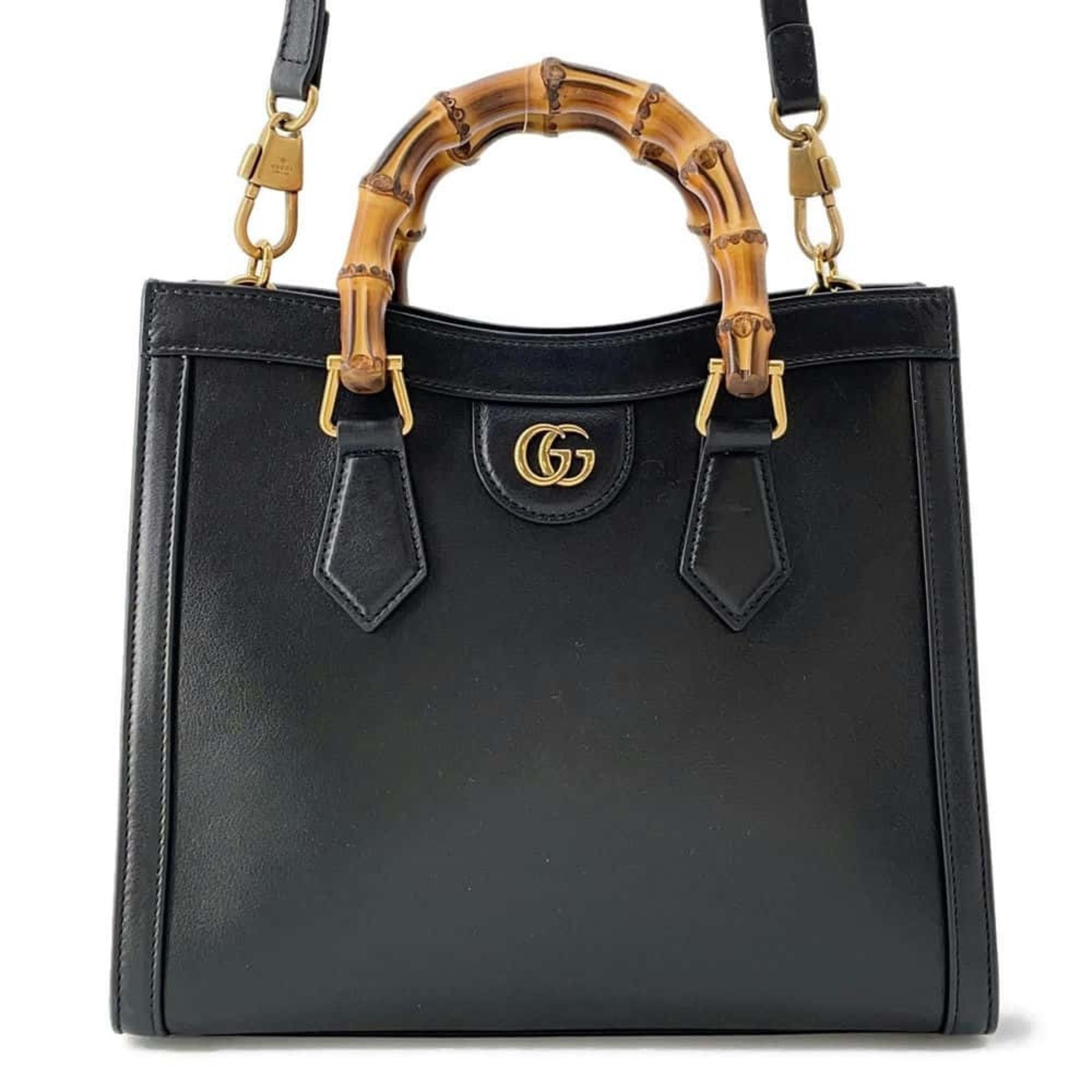 Gucci Tote Bag Diana Small Bamboo Handle 660195 GUCCI 2way Shoulder Black