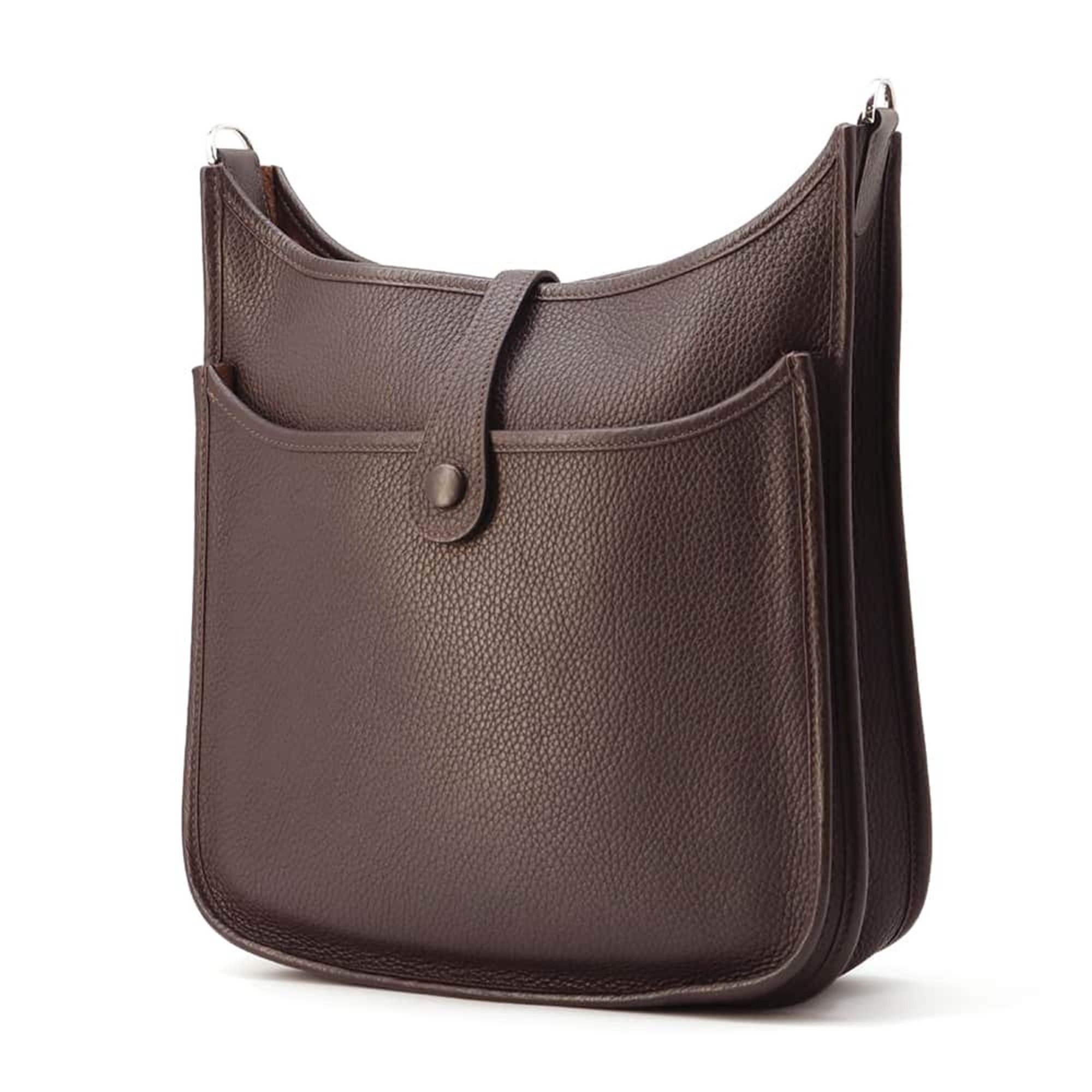 Hermes Shoulder Bag Evelyn 3 PM Ebenne Trio Clemence Z Stamp