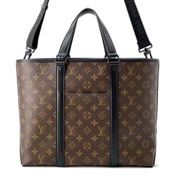 Louis Vuitton Tote Bag Monogram Macassar Weekend M45734 2way Shoulder LOUIS VUITTON Black