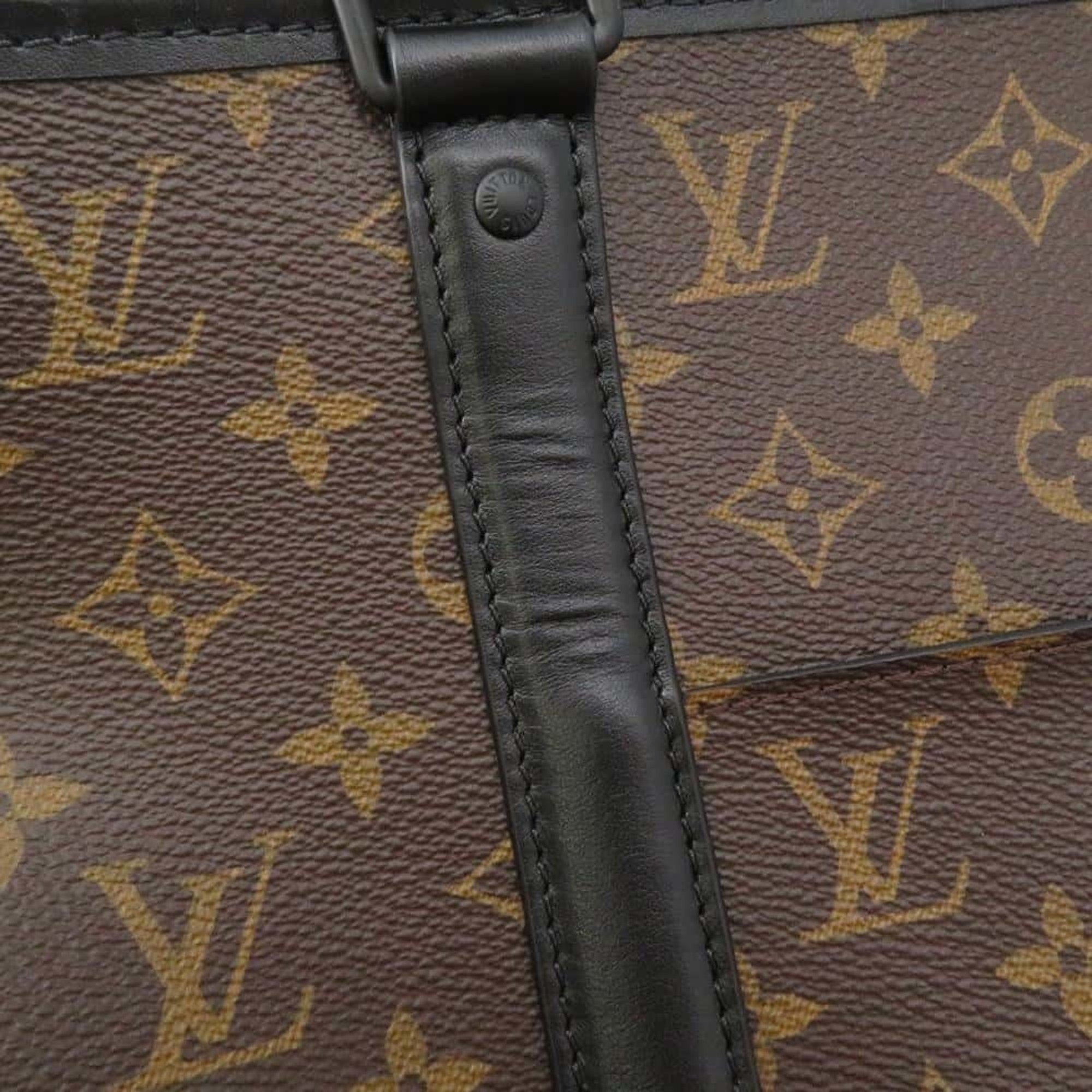 Louis Vuitton Tote Bag Monogram Macassar Weekend M45734 2way Shoulder LOUIS VUITTON Black