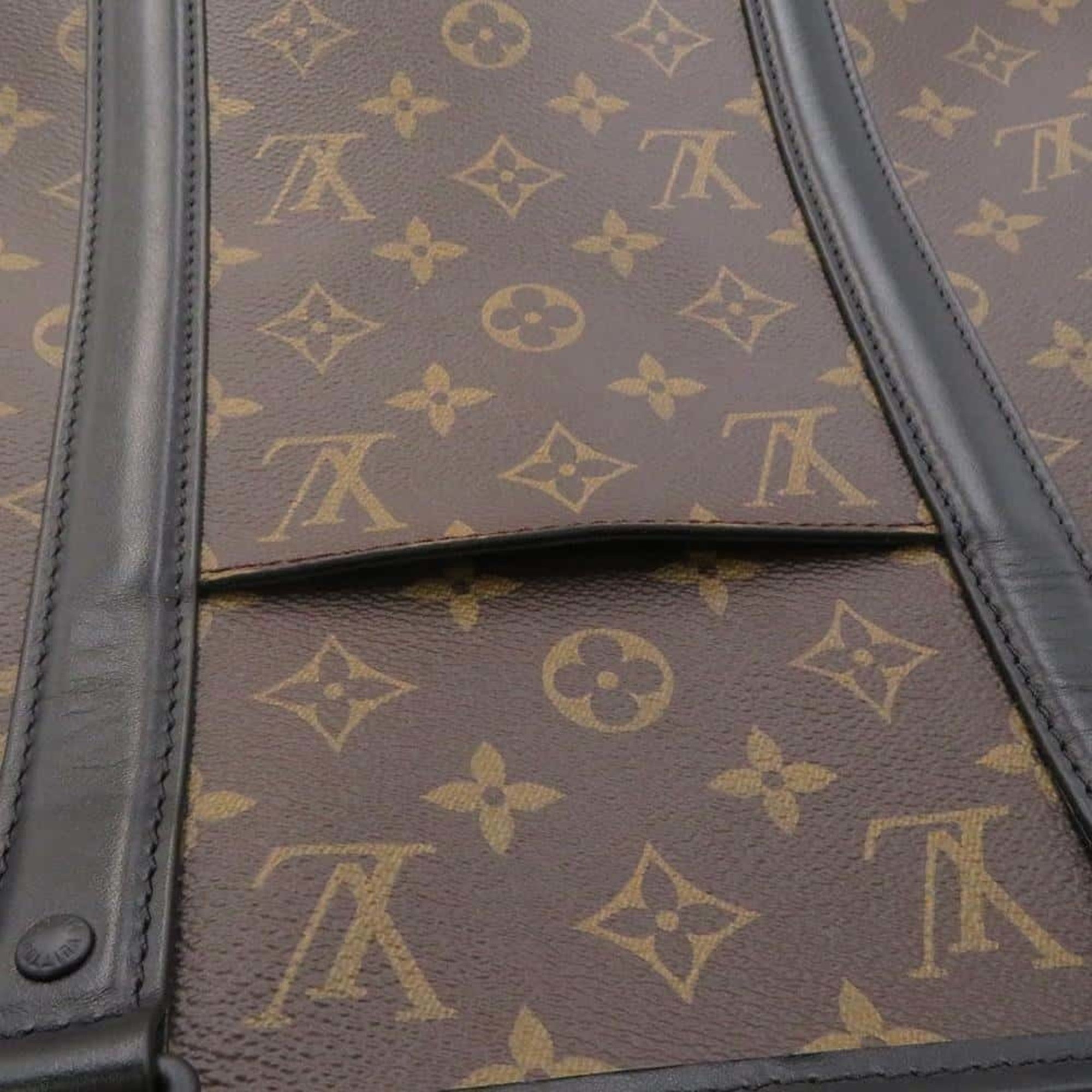 Louis Vuitton Tote Bag Monogram Macassar Weekend M45734 2way Shoulder LOUIS VUITTON Black