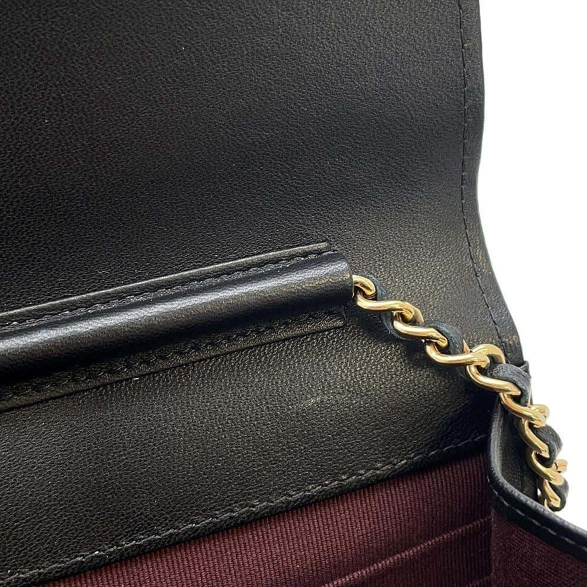 Chanel Chain Wallet Classic Matelasse Coco Mark Lambskin AP0250 CHANEL Black