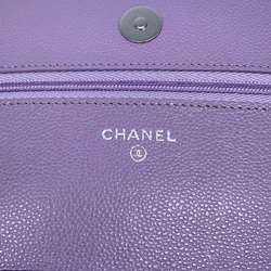 Chanel Chain Wallet Classic Matelasse Coco Mark Caviar Skin AP0250 CHANEL