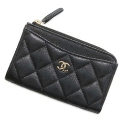 Chanel Wallet/Coin Case Matelasse Coco Mark Soft Caviar Skin AP3179 Fragment Business Card Holder/Card Black