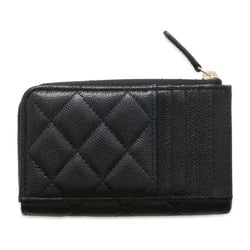 Chanel Wallet/Coin Case Matelasse Coco Mark Soft Caviar Skin AP3179 Fragment Business Card Holder/Card Black