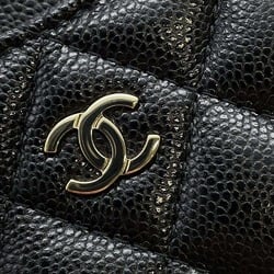 Chanel Wallet/Coin Case Matelasse Coco Mark Soft Caviar Skin AP3179 Fragment Business Card Holder/Card Black