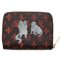 Louis Vuitton Wallets & Coin Cases Monogram Catgram Zippy Purse M63883 LOUIS VUITTON Cat Dog