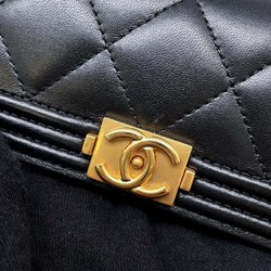 Chanel Long Wallet Boy Coco Mark Matelasse Bi-fold Lambskin A80286 CHANEL Black