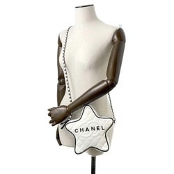 Chanel Chain Shoulder Bag Star Coco Mark Satin AS4579 CHANEL White