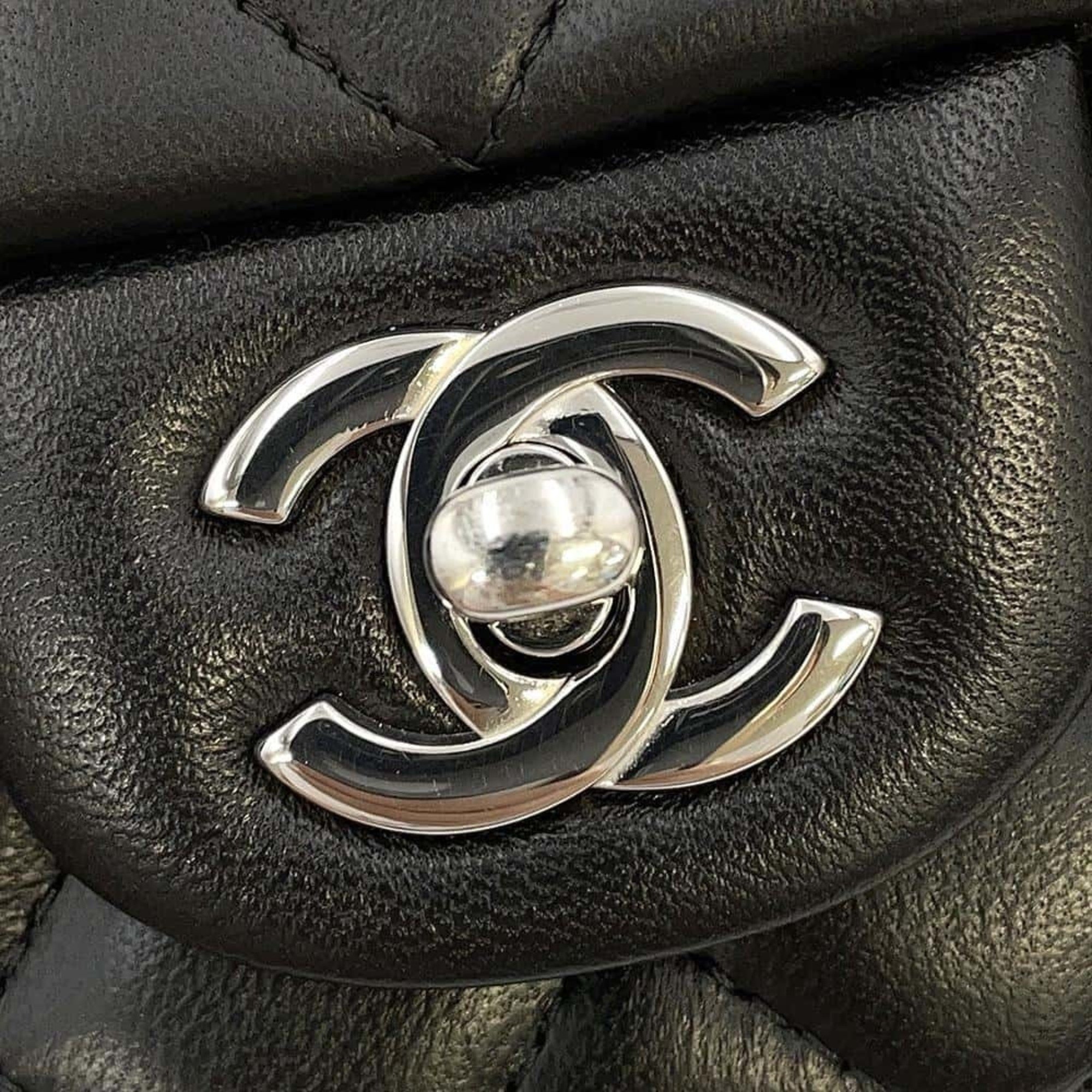 Chanel Chain Shoulder Bag Matelasse Coco Mark Lambskin A69900 CHANEL Flap Black