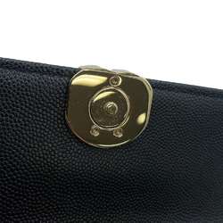 Chanel Chain Shoulder Bag Matelasse Coco Mark Caviar Skin AP3238 CHANEL Flap Phone Case Black