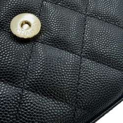 Chanel Chain Shoulder Bag Matelasse Coco Mark Caviar Skin AP3238 CHANEL Flap Phone Case Black