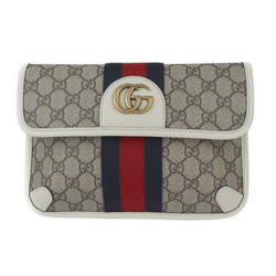 GUCCI GG Small Belt Bag Ophidia Waist 674081 Size 110・44 Supreme Canvas Leather Beige White Web Stripe