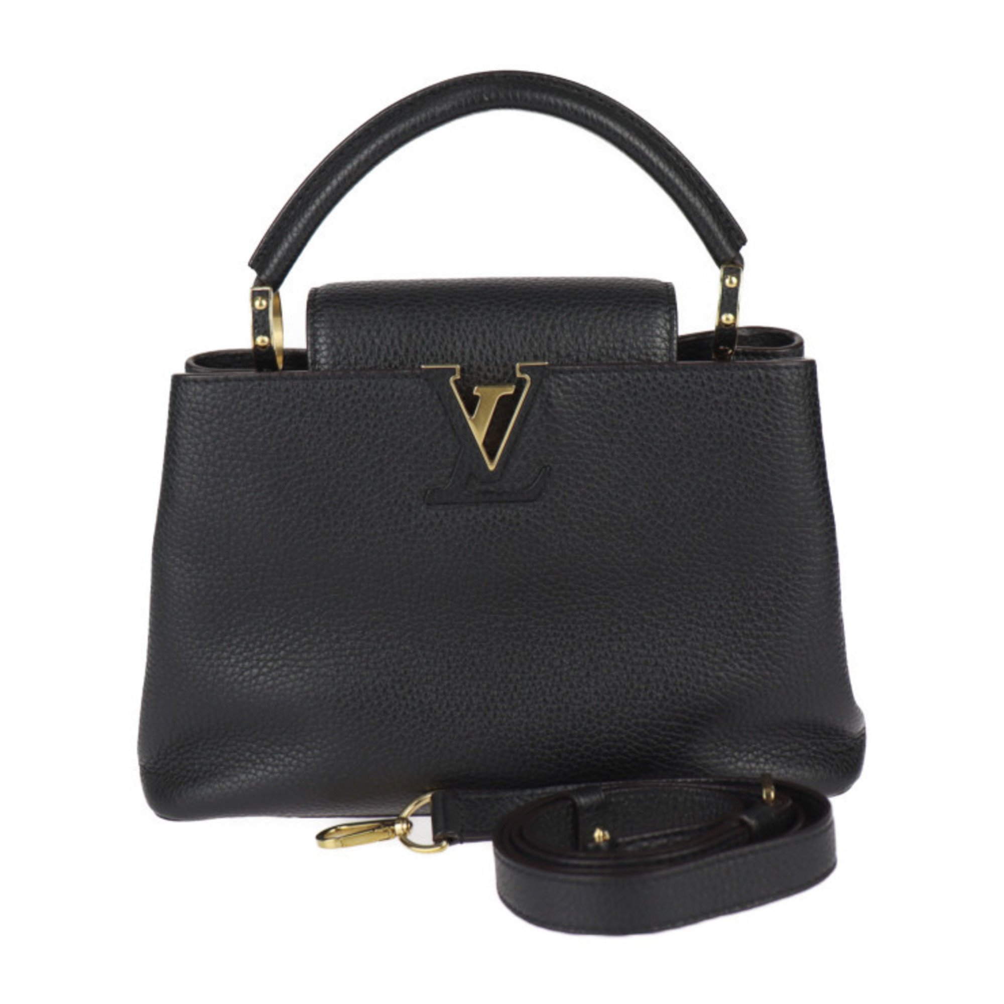 LOUIS VUITTON Louis Vuitton Capucines BB Handbag M94755 Taurillon Leather Black Shoulder Bag