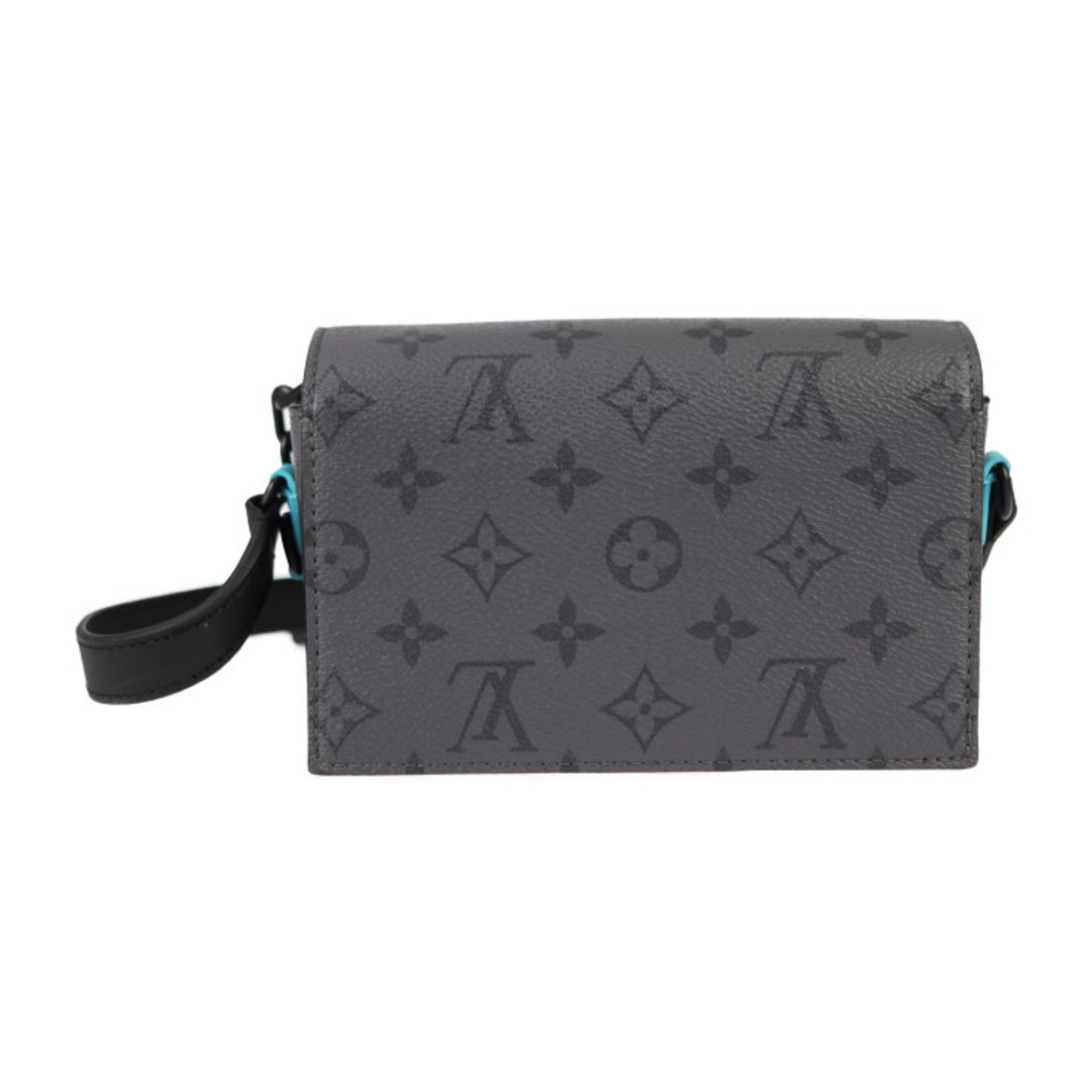 LOUIS VUITTON Louis Vuitton Steamer Wearable Wallet Monogram Eclipse Reverse Shoulder Bag M11496 Leather Gray Black Blue Pochette