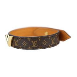 LOUIS VUITTON Louis Vuitton Bracelet Essential V M6042F Monogram Canvas Leather Brown