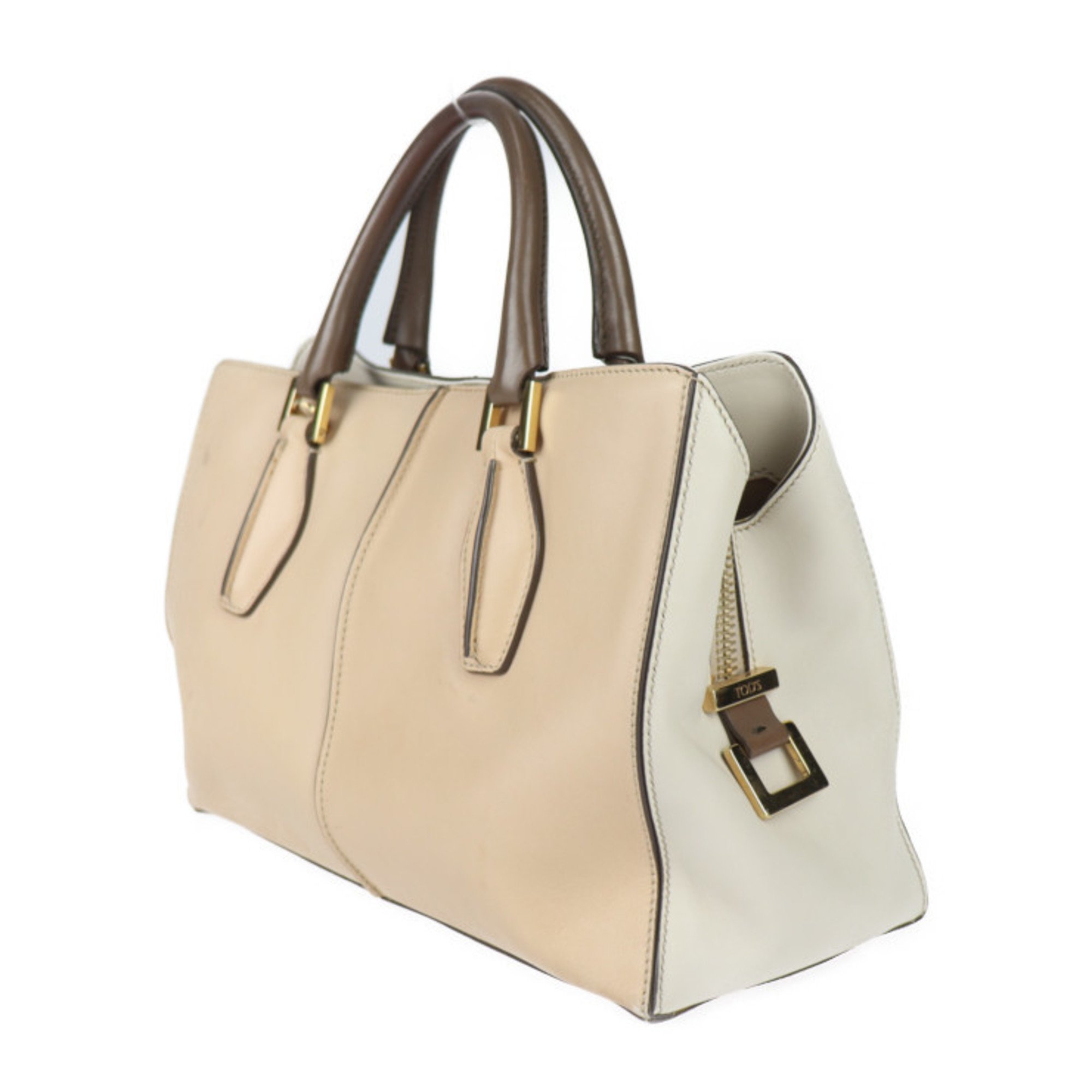 TOD'S D-STYLING Tote Bag - Leather Beige Handbag Shoulder