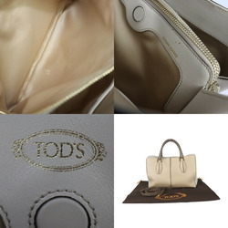 TOD'S D-STYLING Tote Bag - Leather Beige Handbag Shoulder