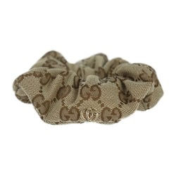 GUCCI Gucci Scrunchie Fashion Accessories 790225 3GANH 9764 GG Canvas Beige Ebony Hair Tie Clip