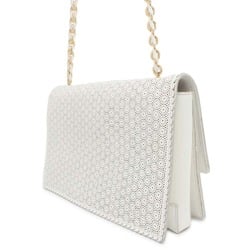 Salvatore Ferragamo Shoulder Bag Vara Perforated Leather AU21 F003 White