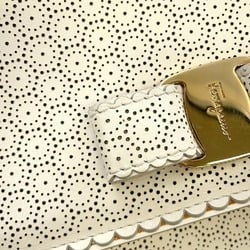 Salvatore Ferragamo Shoulder Bag Vara Perforated Leather AU21 F003 White