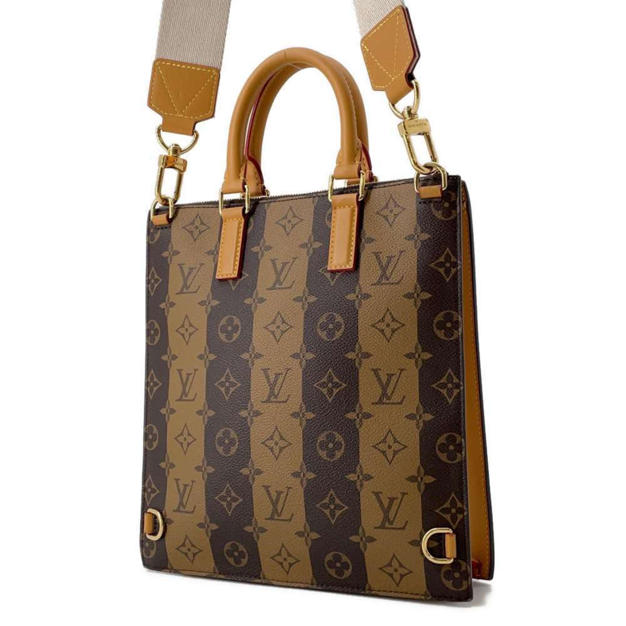 Louis Vuitton Handbag Monogram Stripe Sac Plat NIGO Collaboration M45969 2way Black