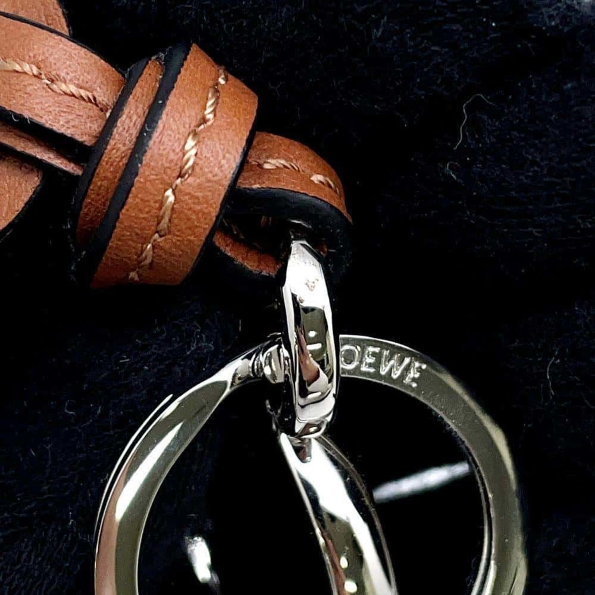 LOEWE Bag Charm Anagram Calf Leather Metal C621232X83 Keychain