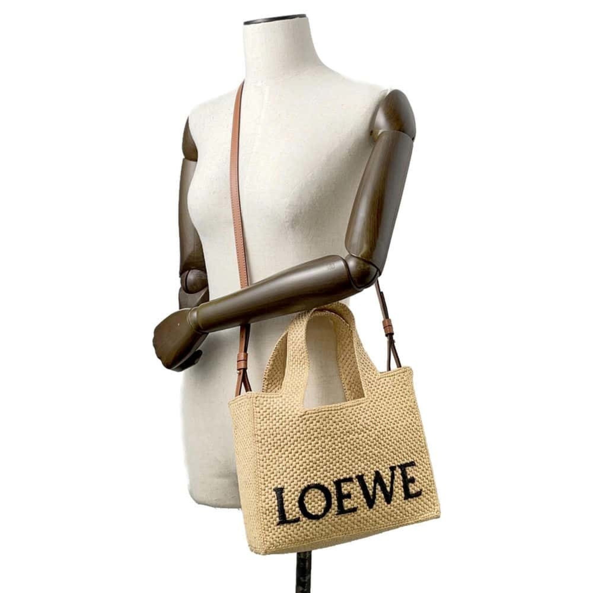 LOEWE Tote Bag Font Small Raffia A685B59X03 2way Shoulder