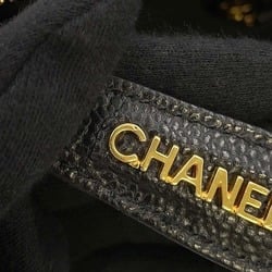 Chanel Shoulder Bag W Chain Caviar Skin A08058 CHANEL Black