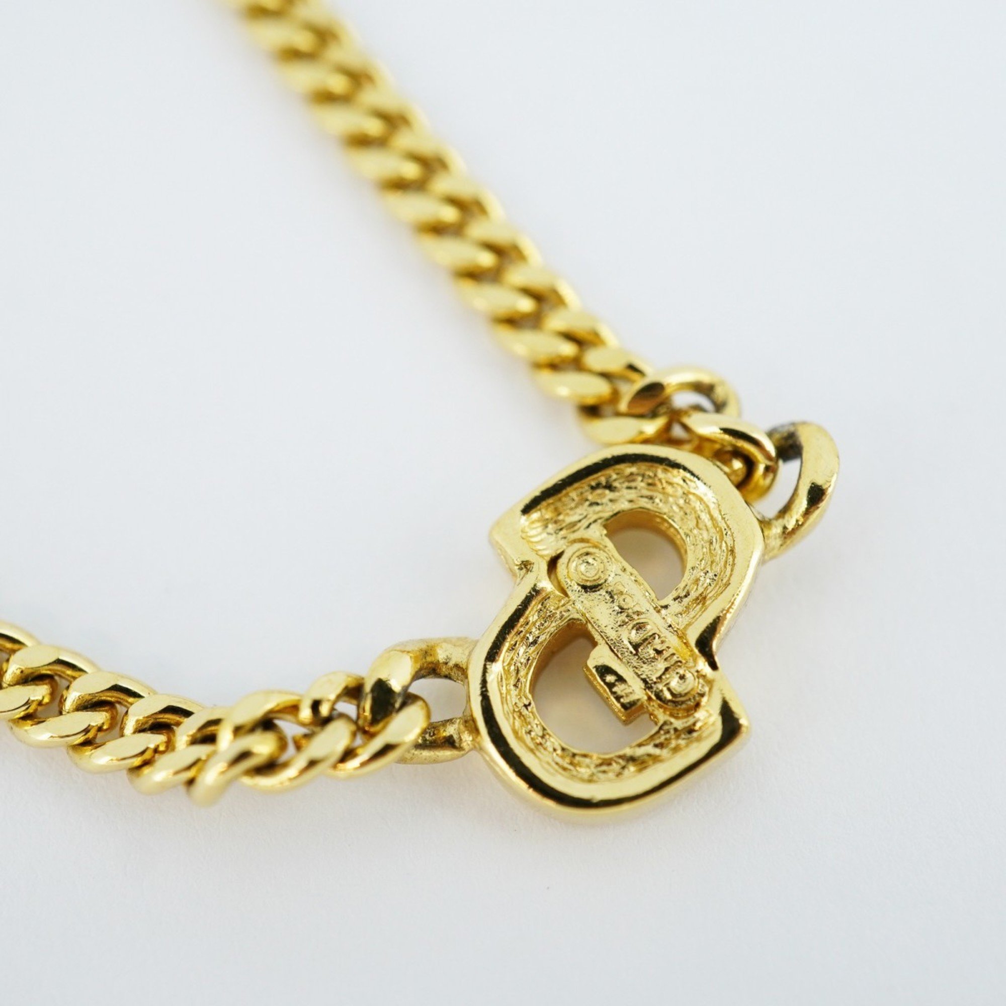 Christian Dior Necklace CD GP Plated Gold Ladies