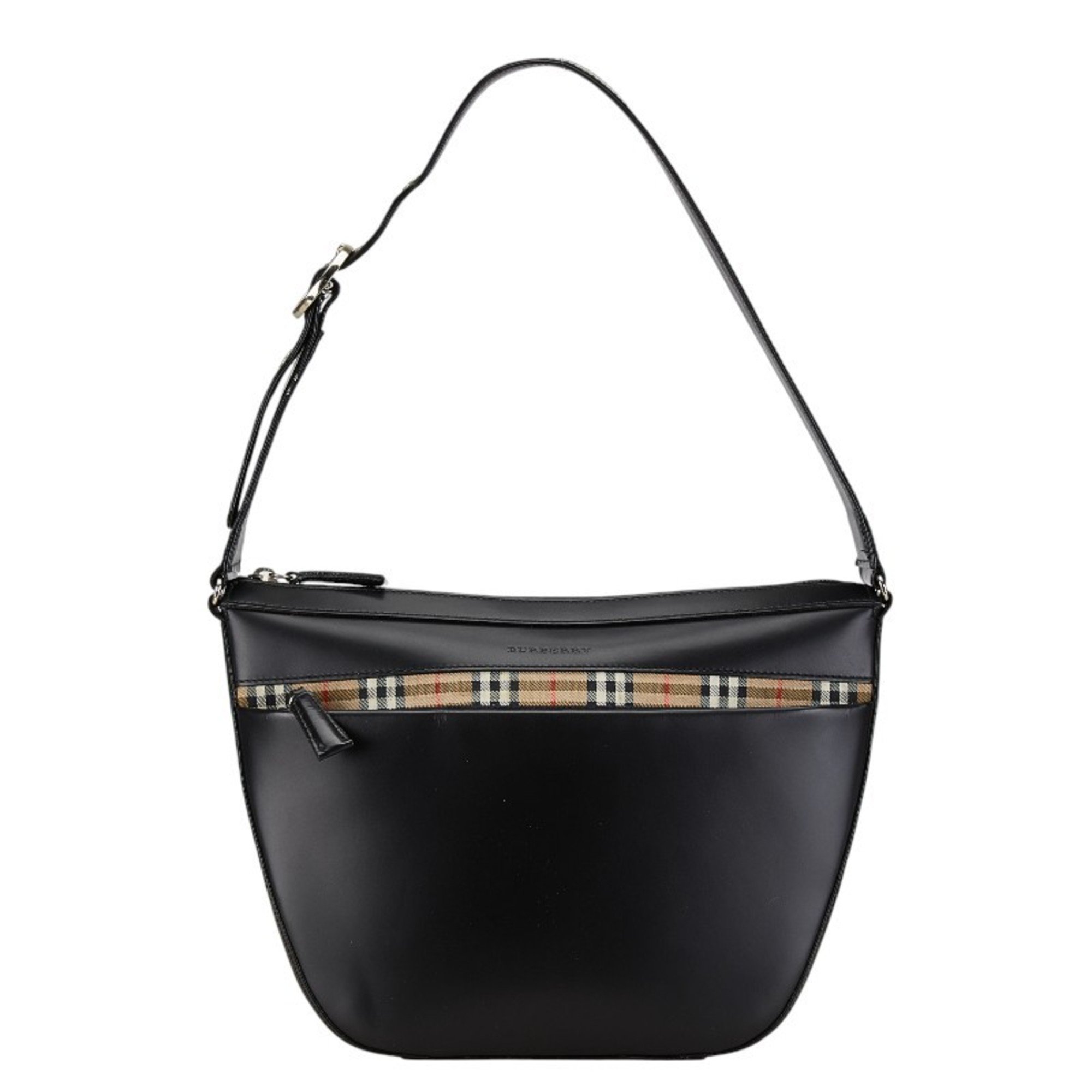 Burberry Nova Check Shadow Horse Bag Handbag Black Leather Women's BURBERRY