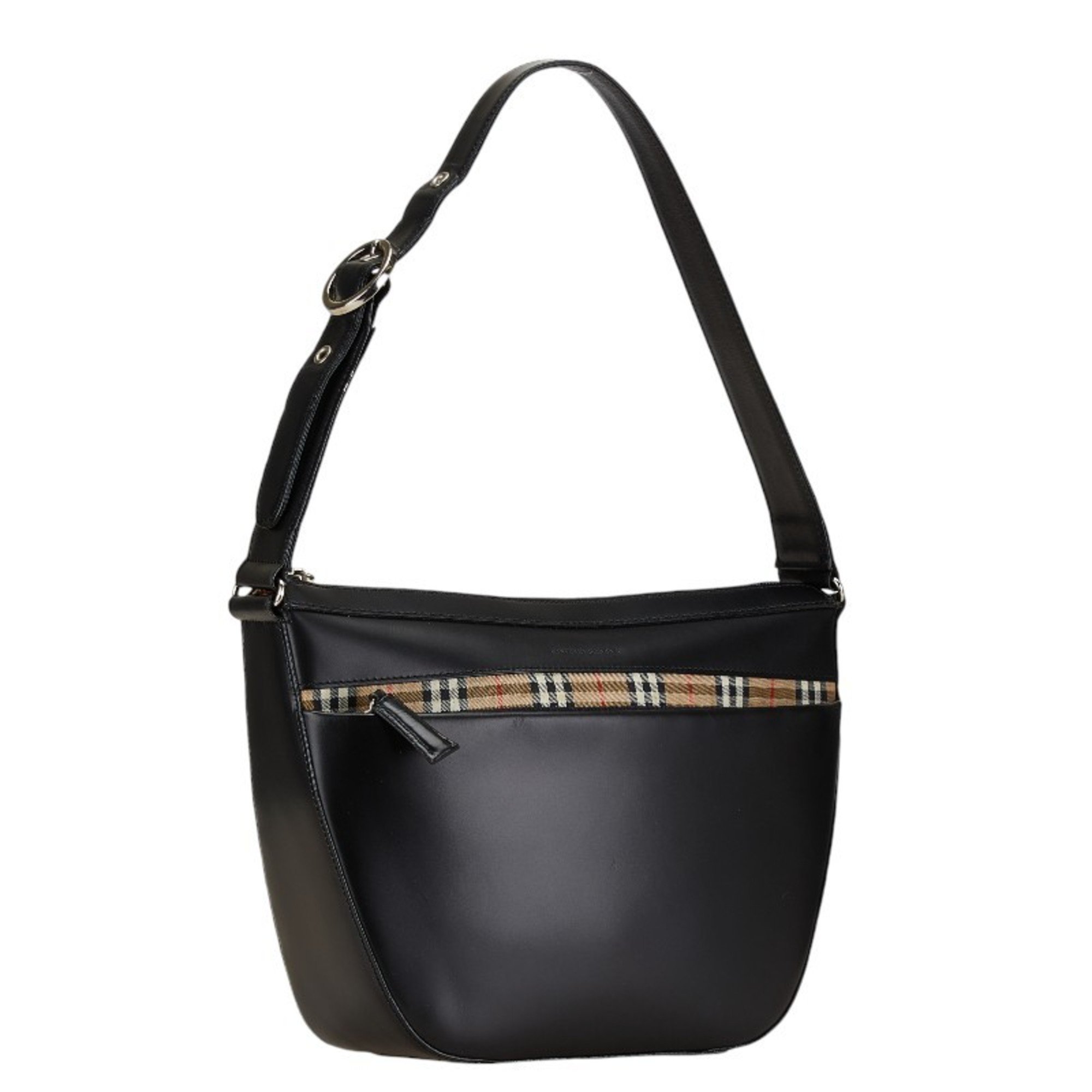 Burberry Nova Check Shadow Horse Bag Handbag Black Leather Women's BURBERRY