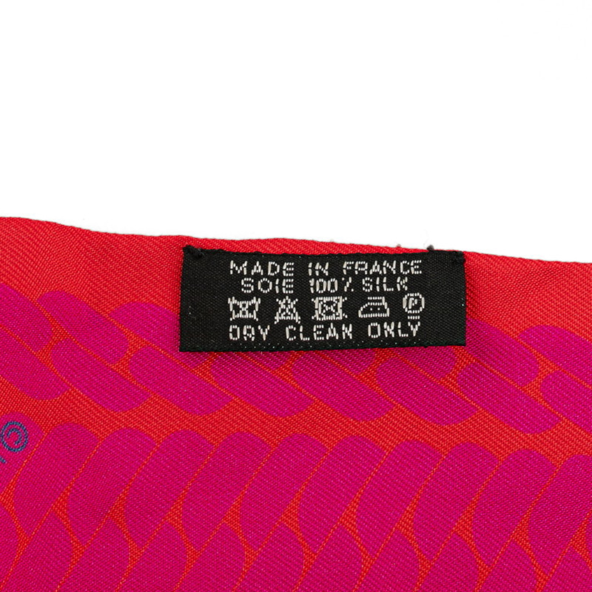 Hermes Twilly Click Se Nue Scarf Muffler Red Purple Silk Women's HERMES