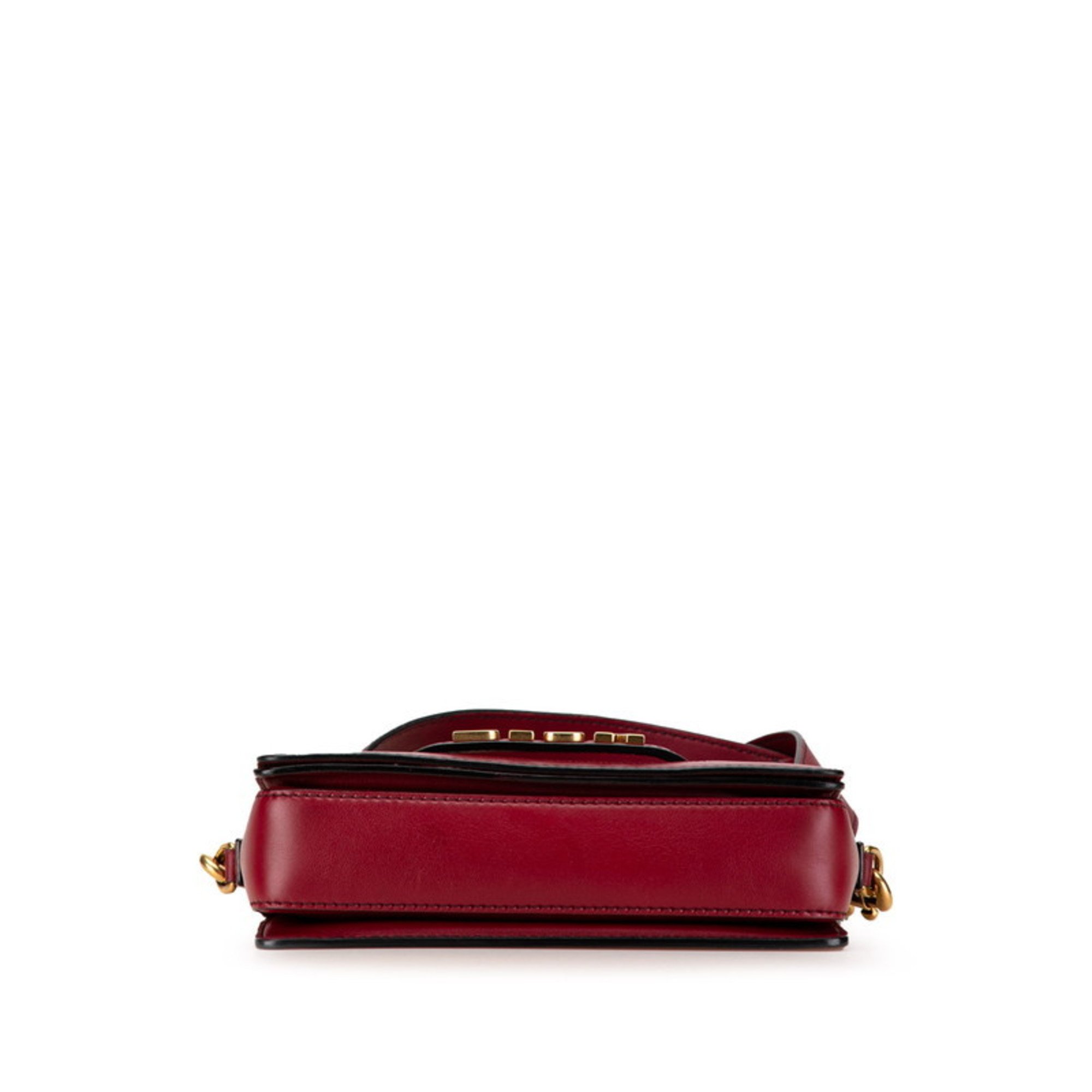 Christian Dior Dior Evolution Flap Shoulder Bag Wine Red Leather Women's