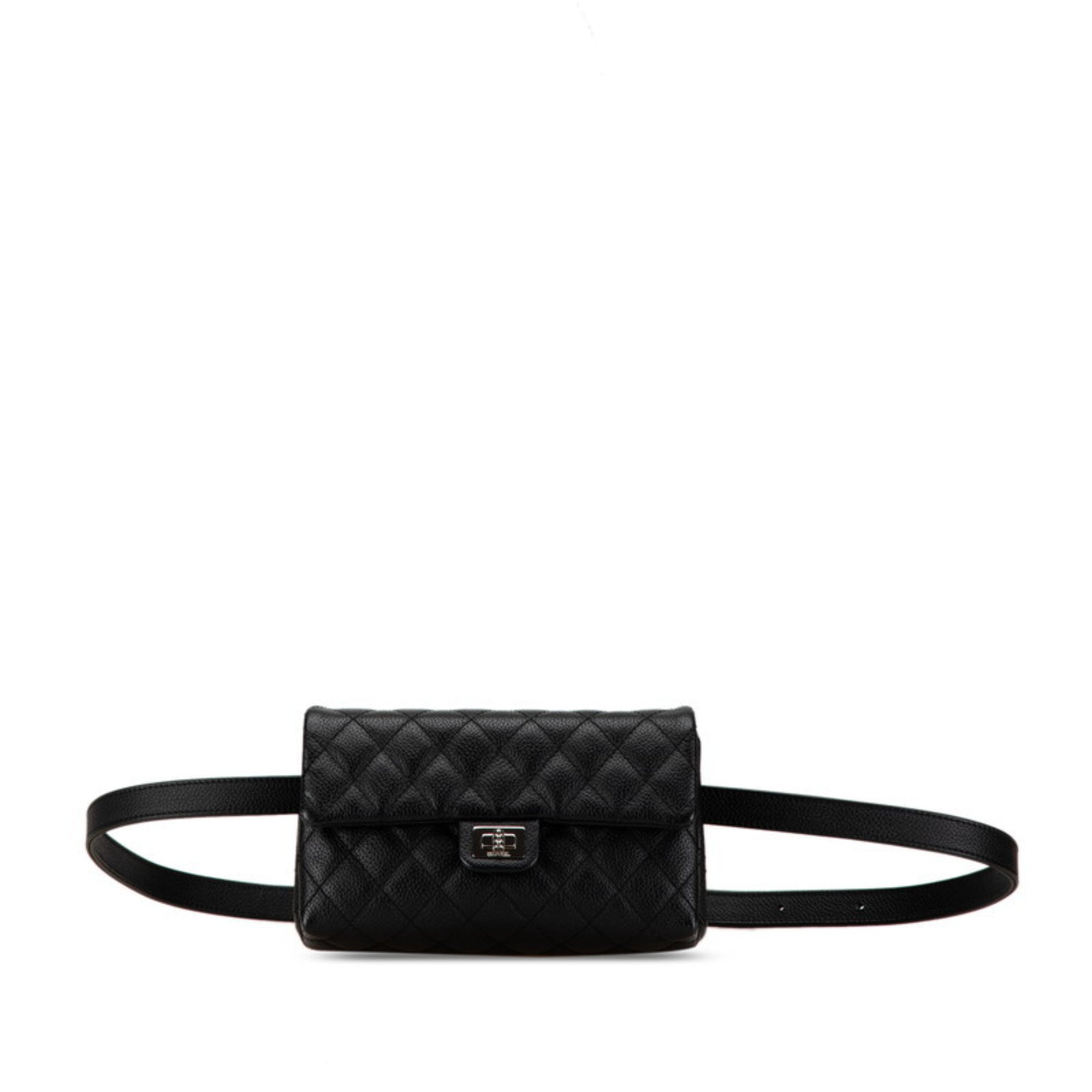 Chanel Matelasse Waist Bag Body Black Caviar Skin Women's CHANEL