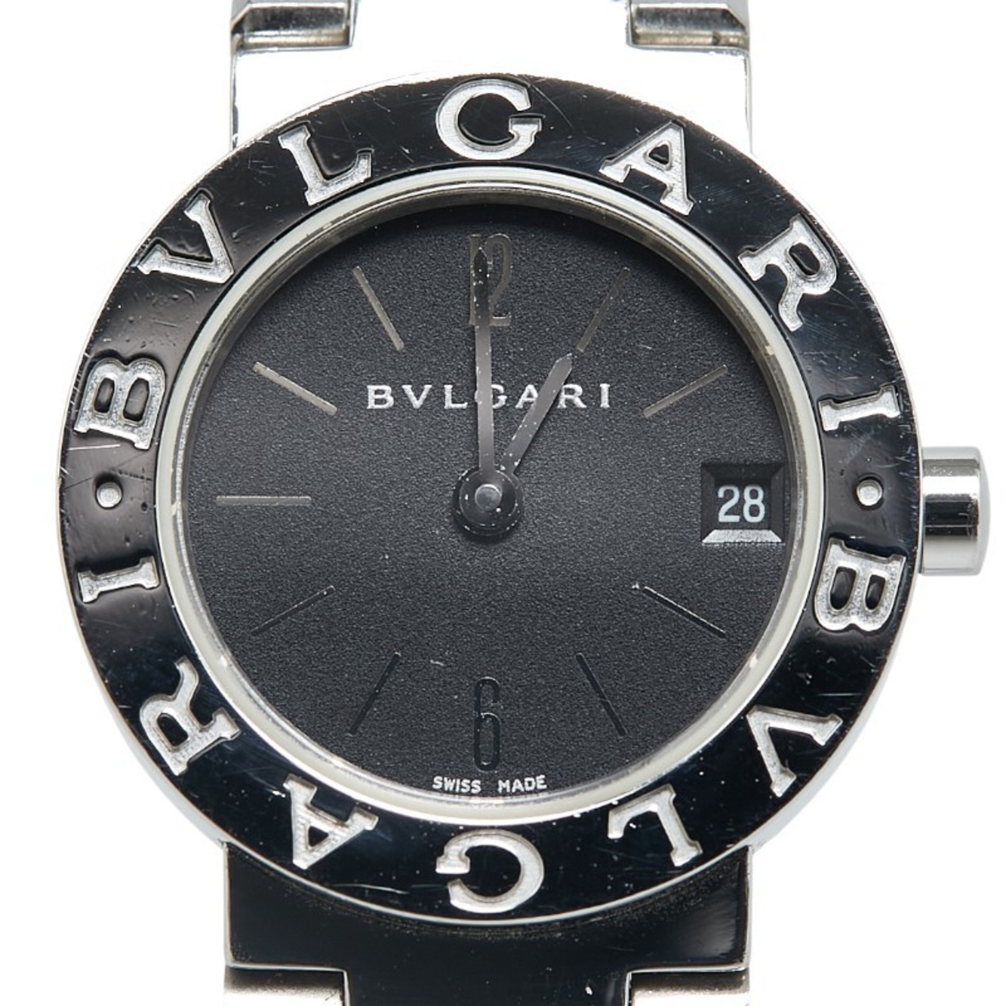 BVLGARI Watch BB23SS Quartz Black Dial Stainless Steel Women's