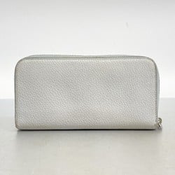 Prada long wallet leather grey ladies