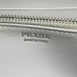 Prada long wallet leather grey ladies