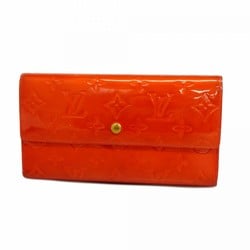 Louis Vuitton Tri-fold Long Wallet Vernis Porte Tresor International M91165 Rouge Ladies